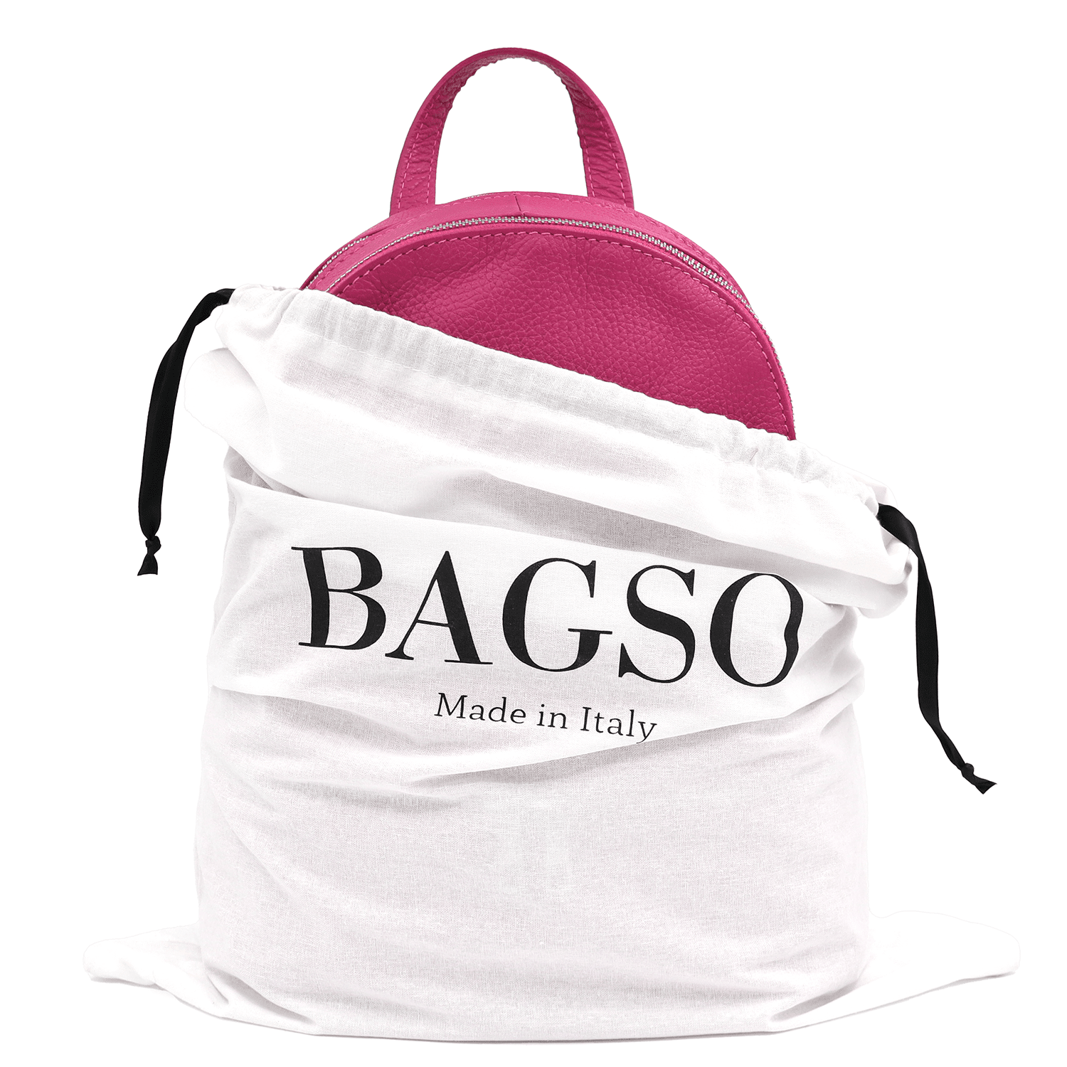 Női hátizsák természetes bőrből Linda - fukszia