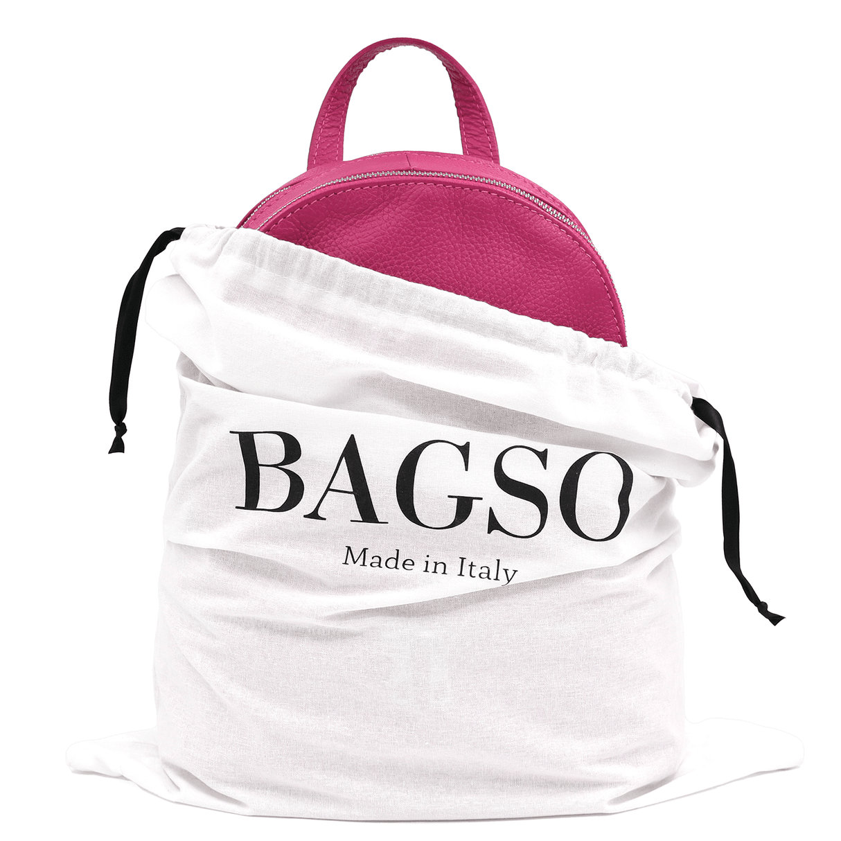 Női hátizsák természetes bőrből Linda - fukszia