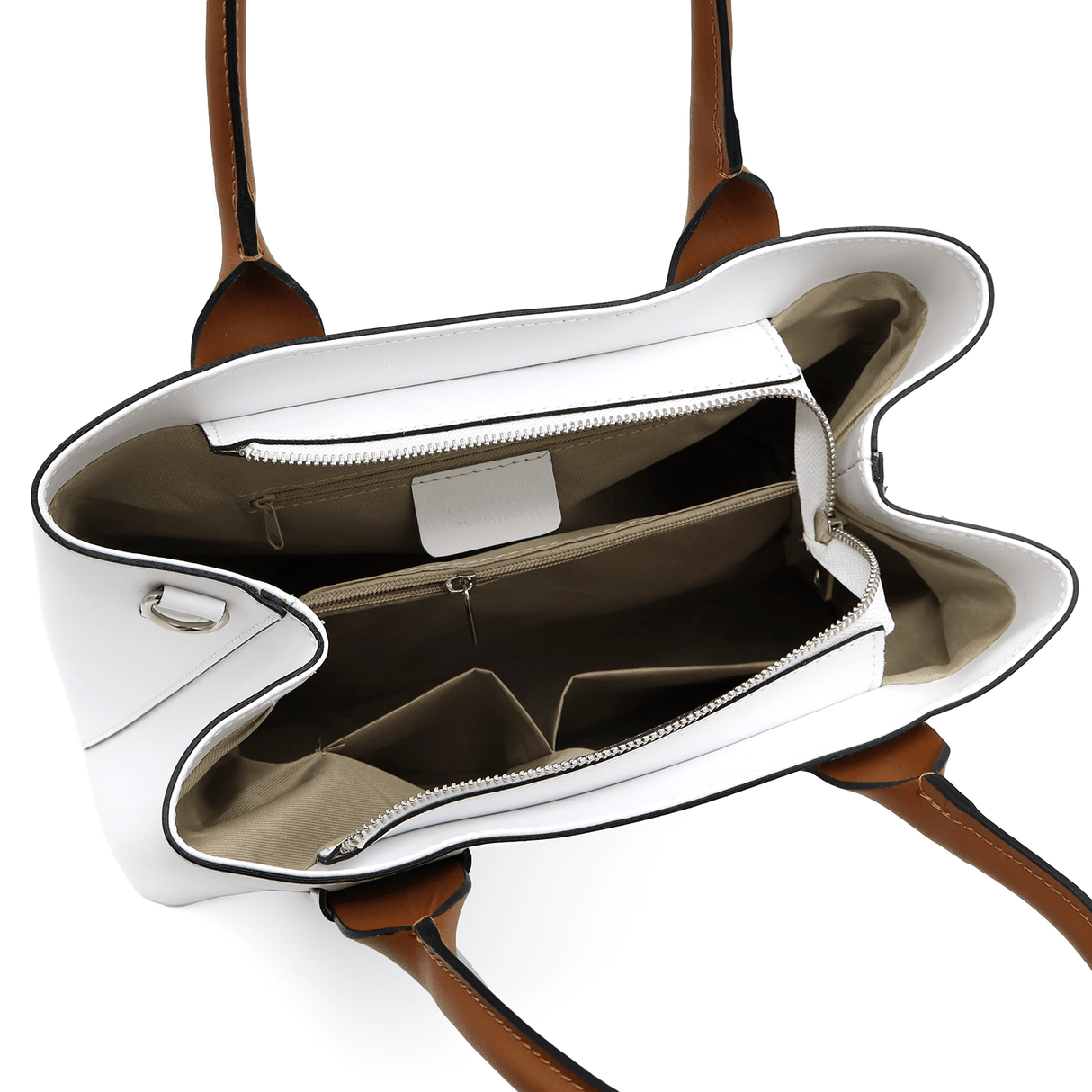 Női táska természetes bőrből Penelope - fehér