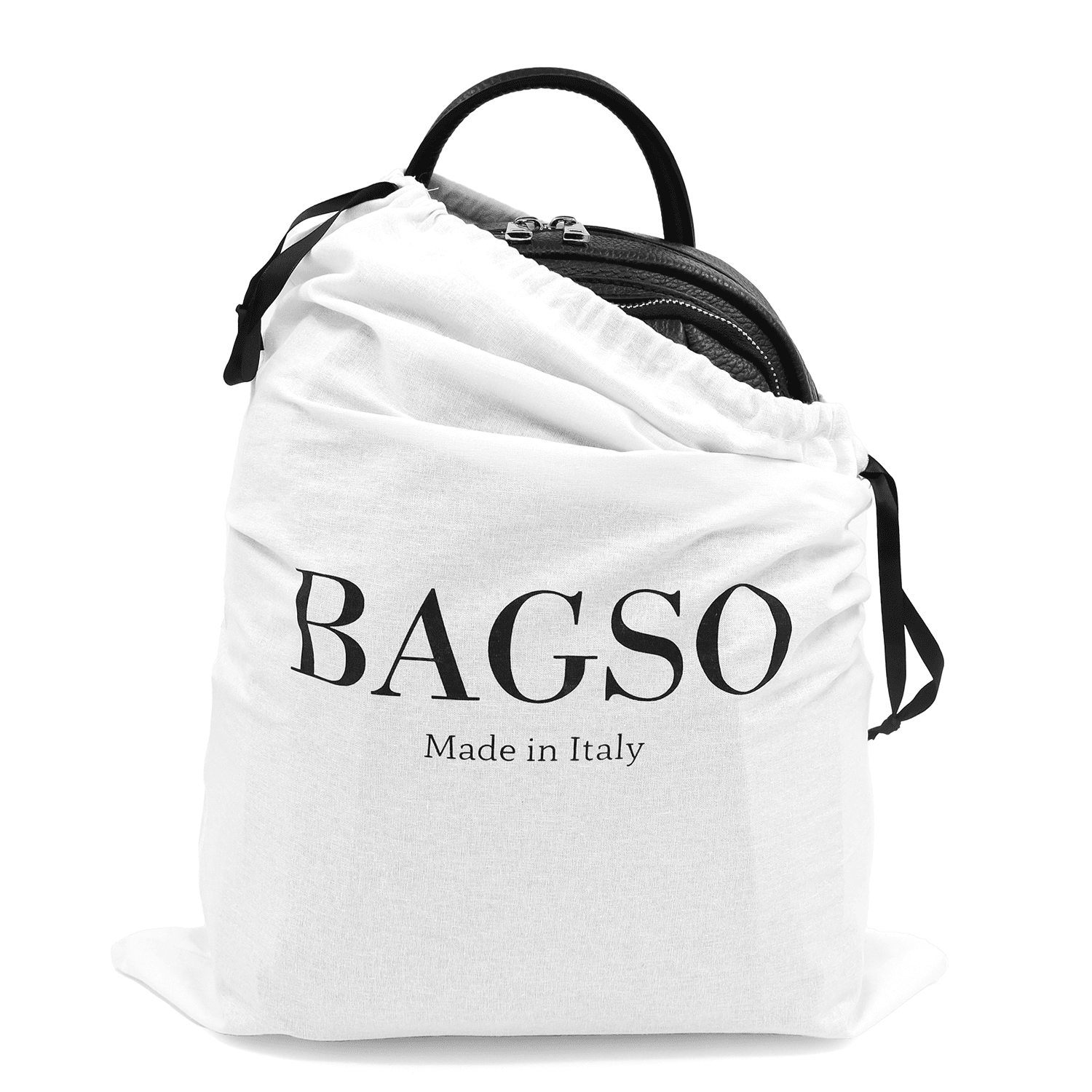 Elada természetes bőr hátizsák - fekete