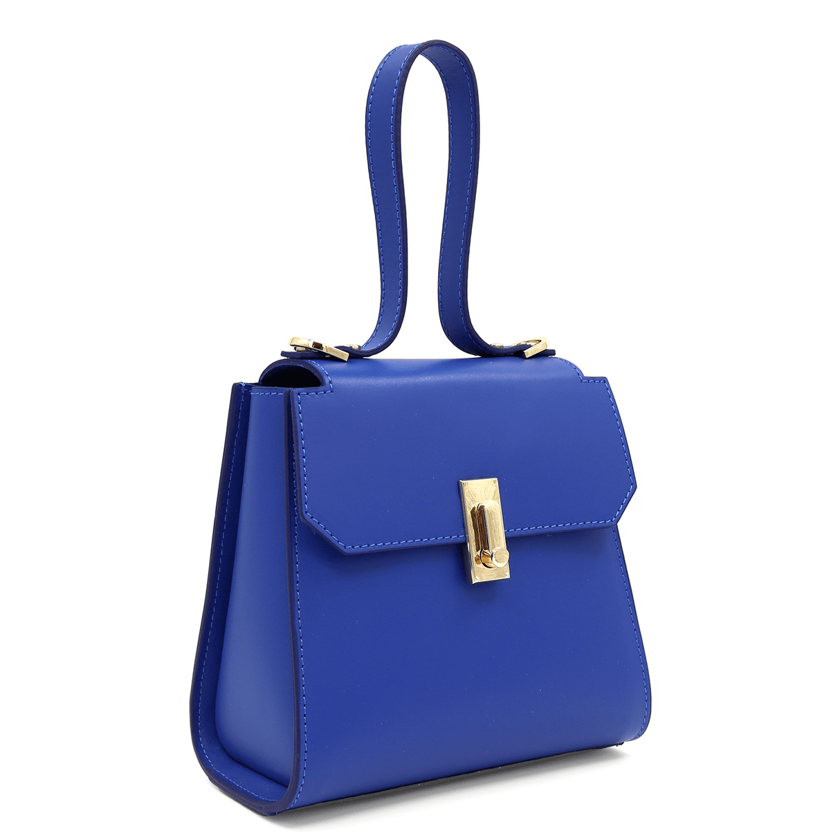 Veronica természetes bőr női táska - kék