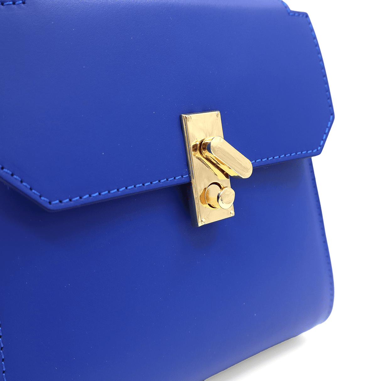 Veronica természetes bőr női táska - kék