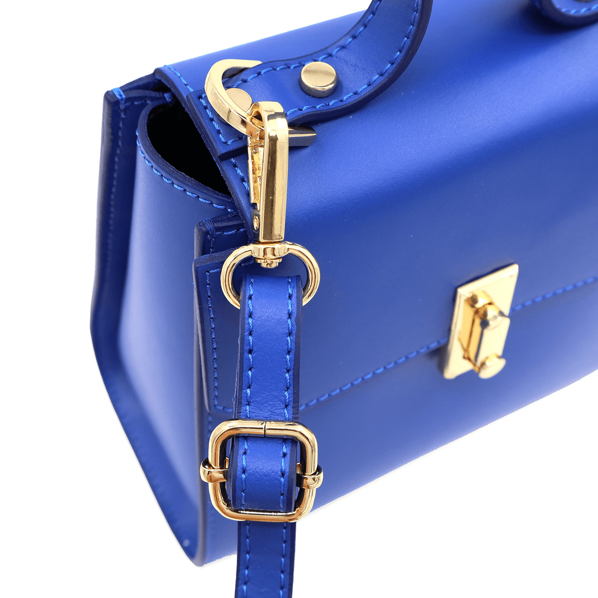 Veronica természetes bőr női táska - kék