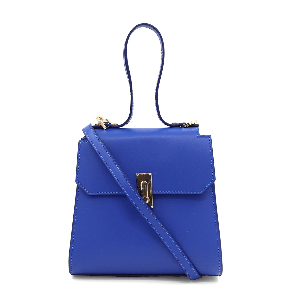 Veronica természetes bőr női táska - kék