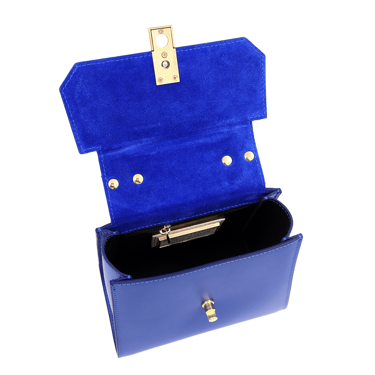 Veronica természetes bőr női táska - kék