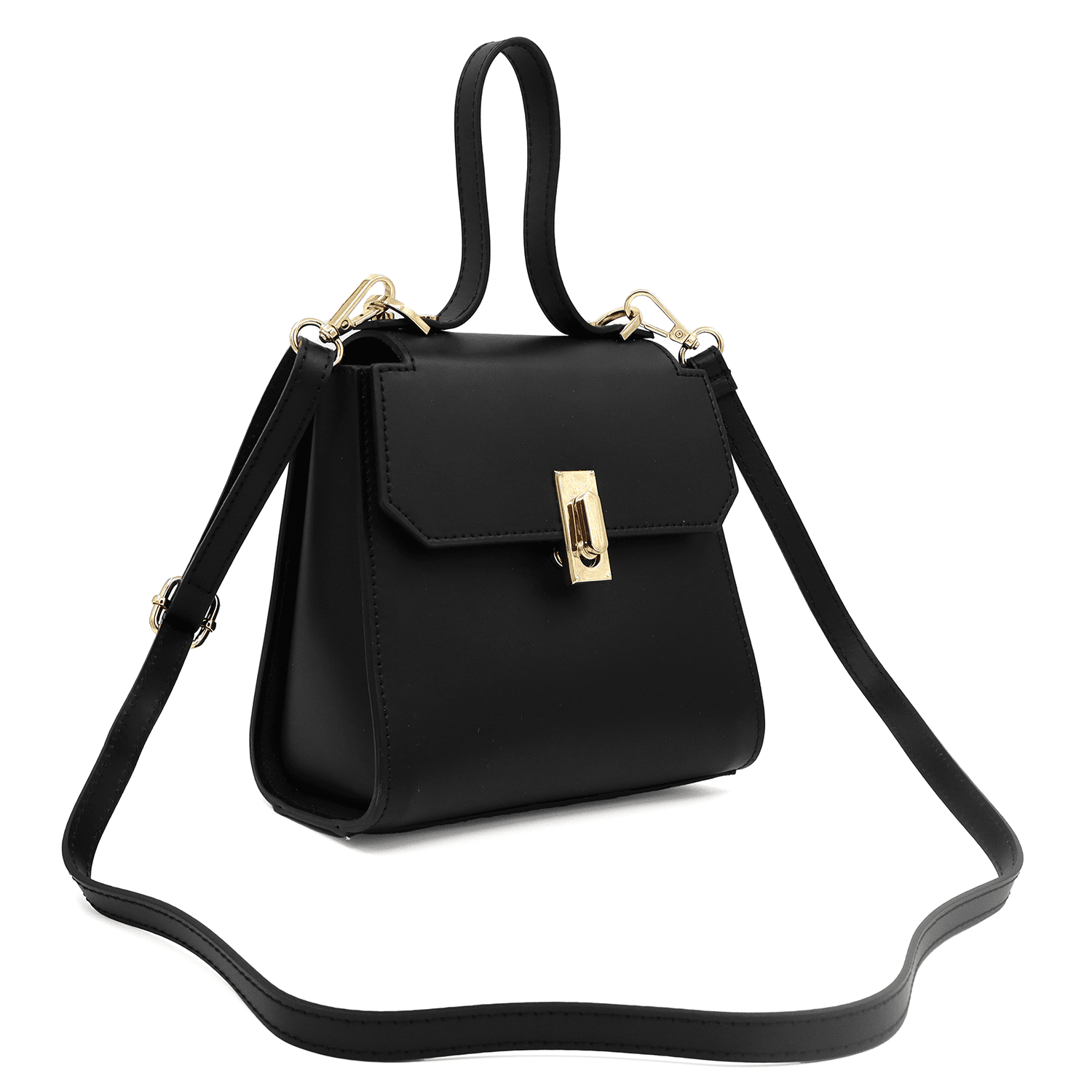 Veronica természetes bőr női táska - fekete