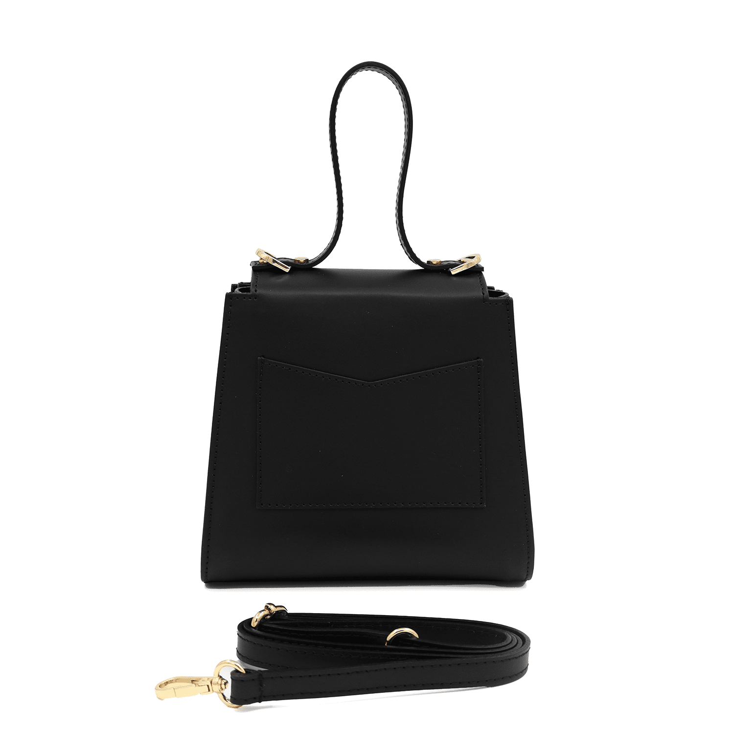 Veronica természetes bőr női táska - fekete