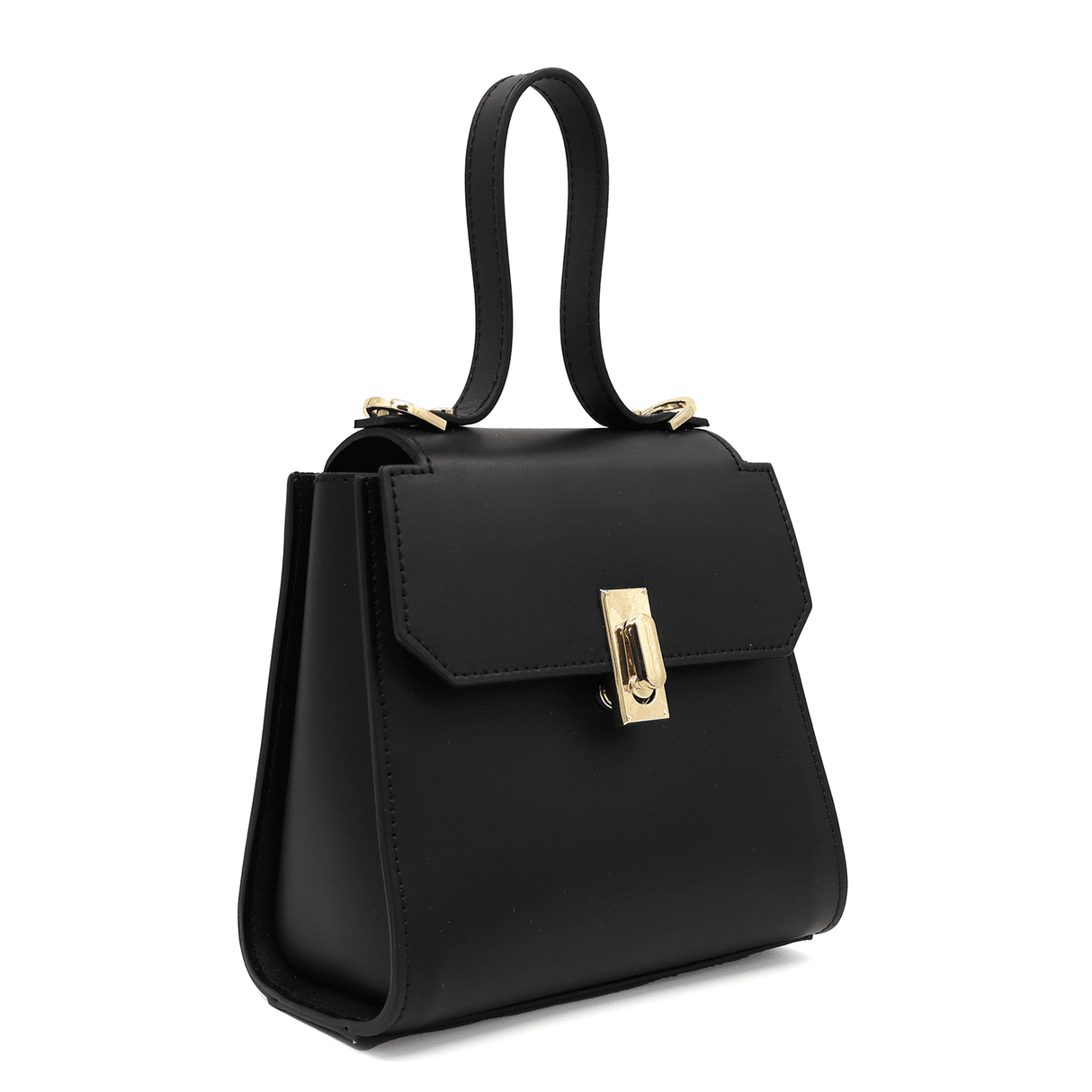 Veronica természetes bőr női táska - fekete