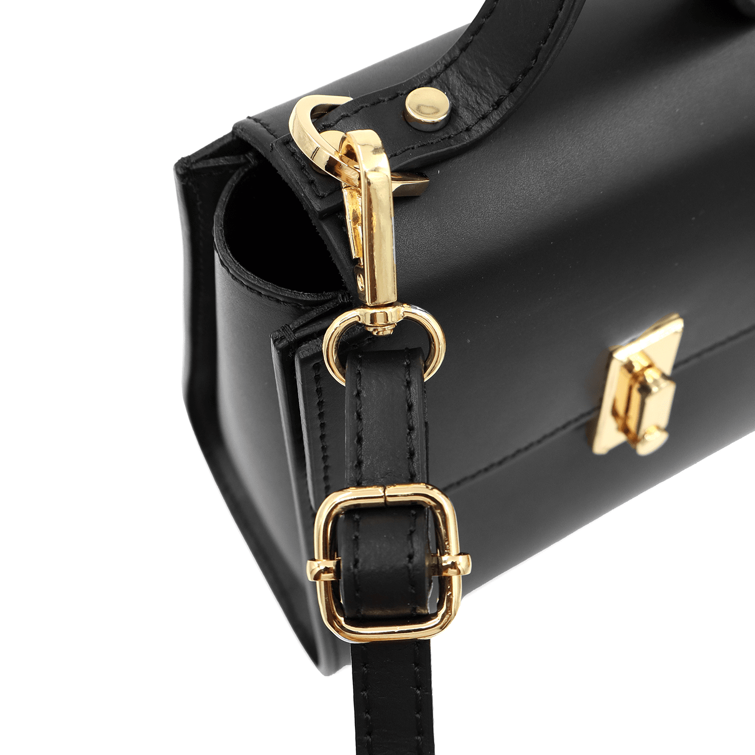 Veronica természetes bőr női táska - fekete