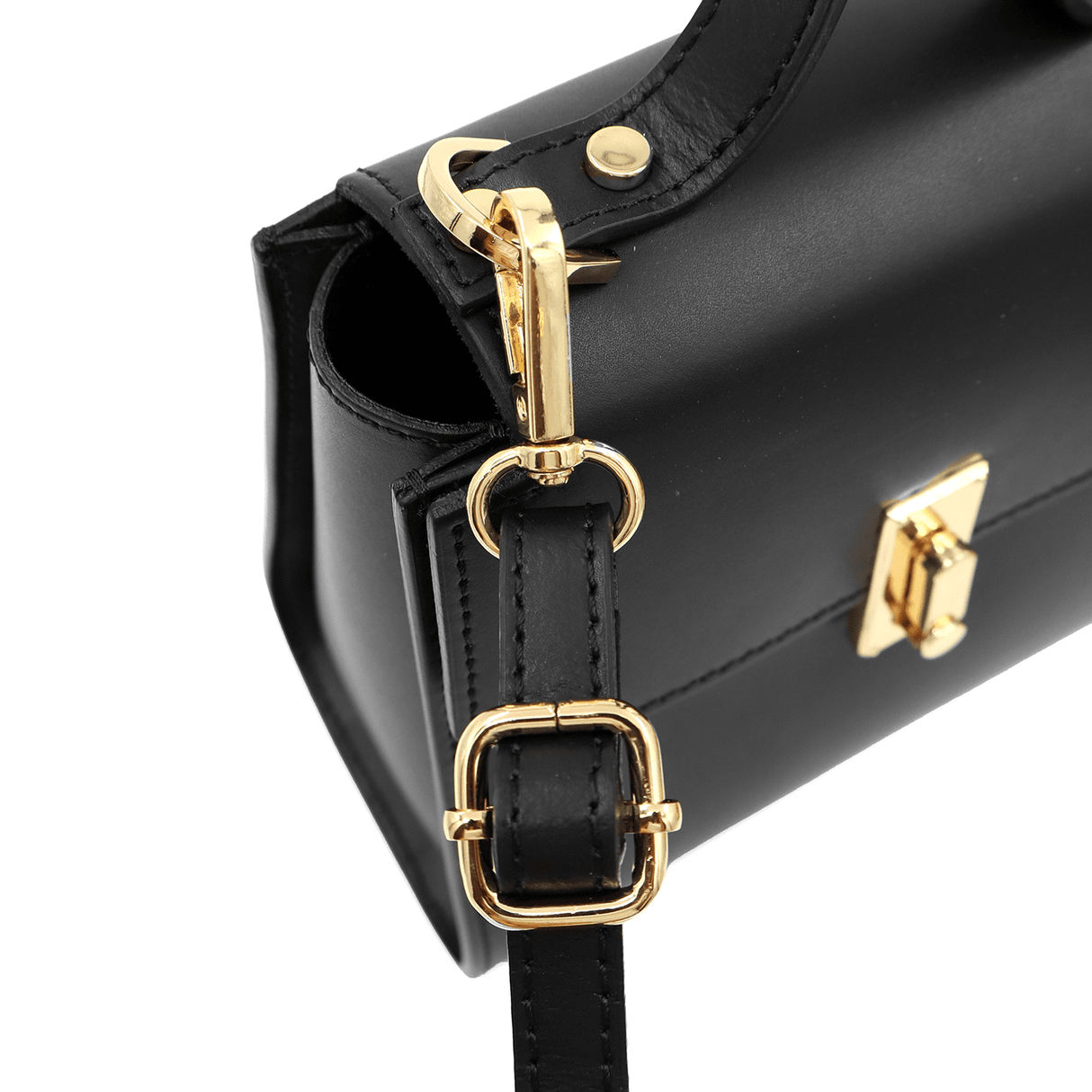 Veronica természetes bőr női táska - fekete