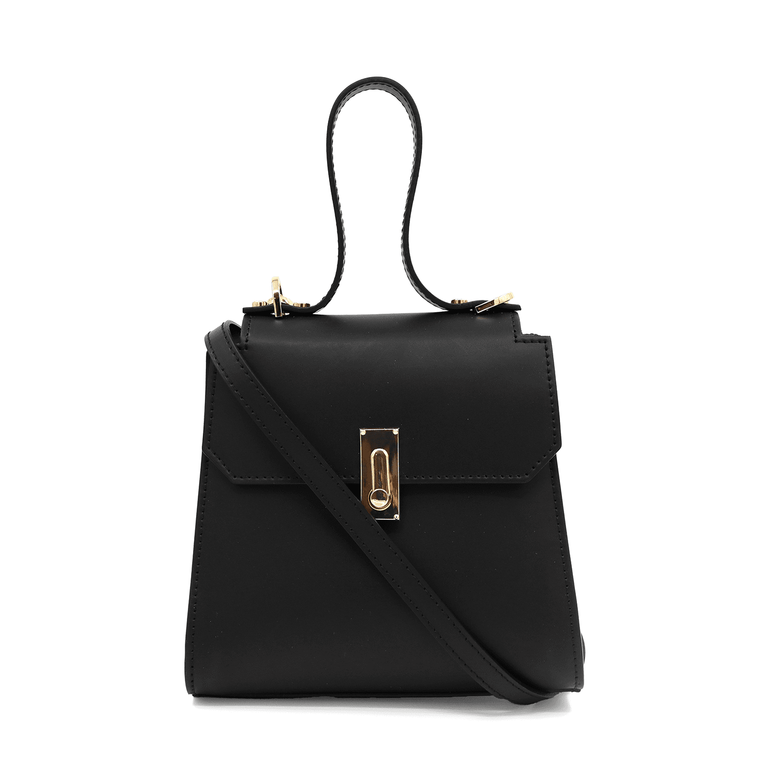 Veronica természetes bőr női táska - fekete