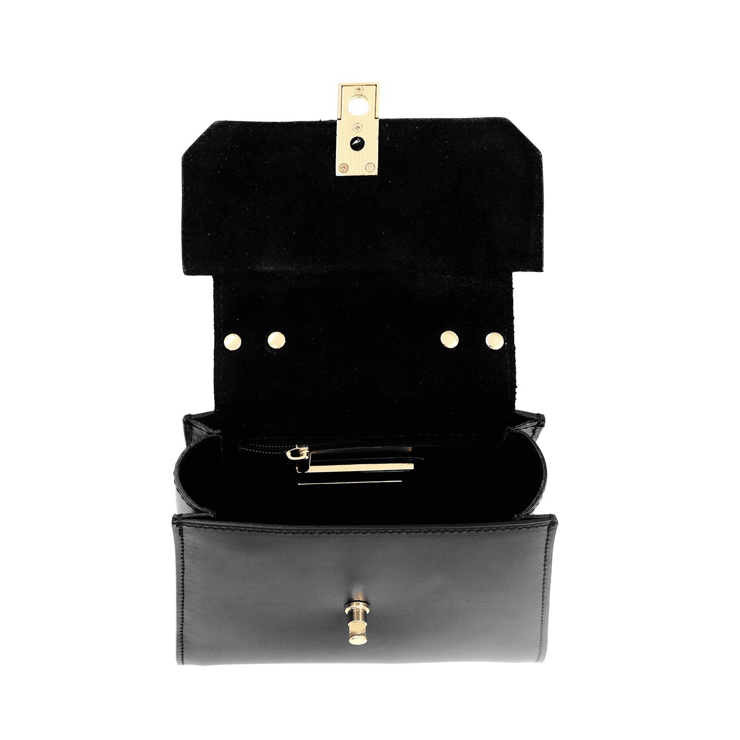 Veronica természetes bőr női táska - fekete