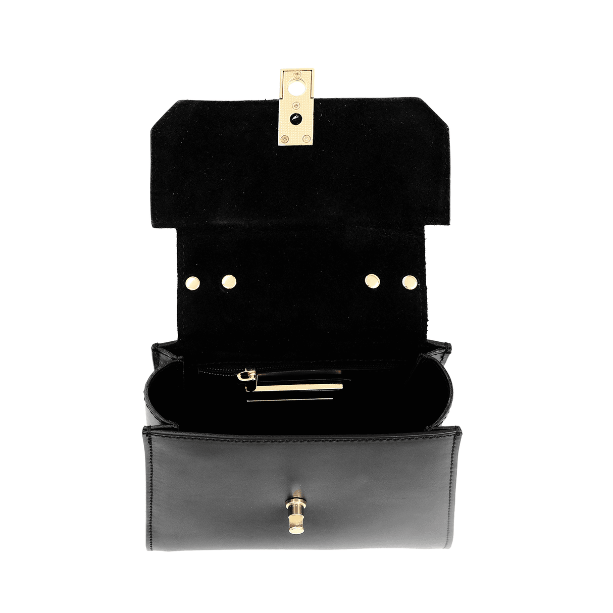 Veronica természetes bőr női táska - fekete