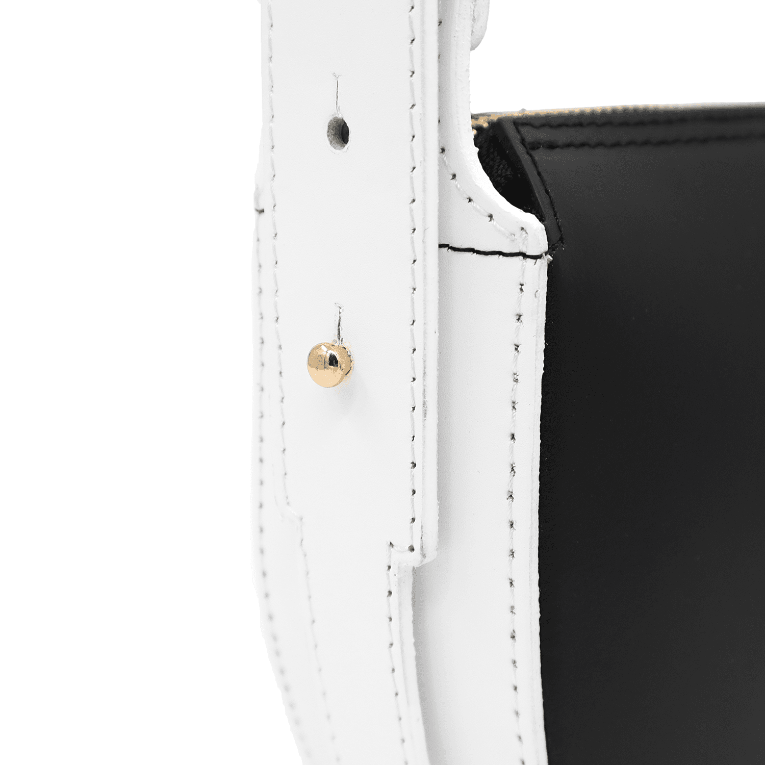 Válltáska 2 fogantyúval természetes bőrből Erica - fekete/fehér