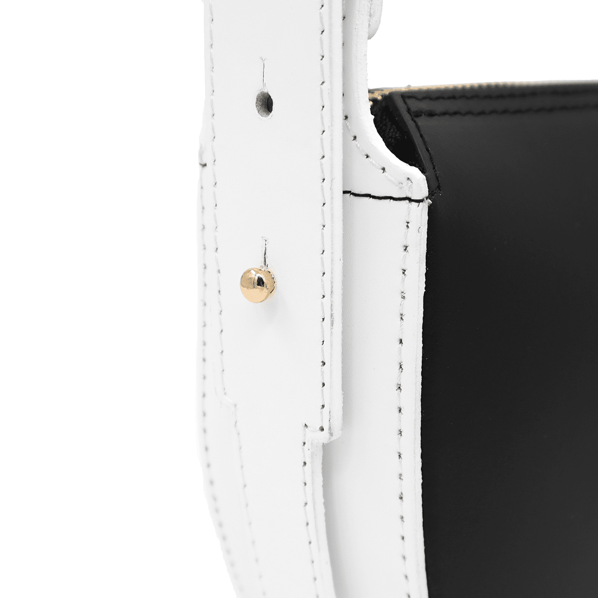 Válltáska 2 fogantyúval természetes bőrből Erica - fekete/fehér