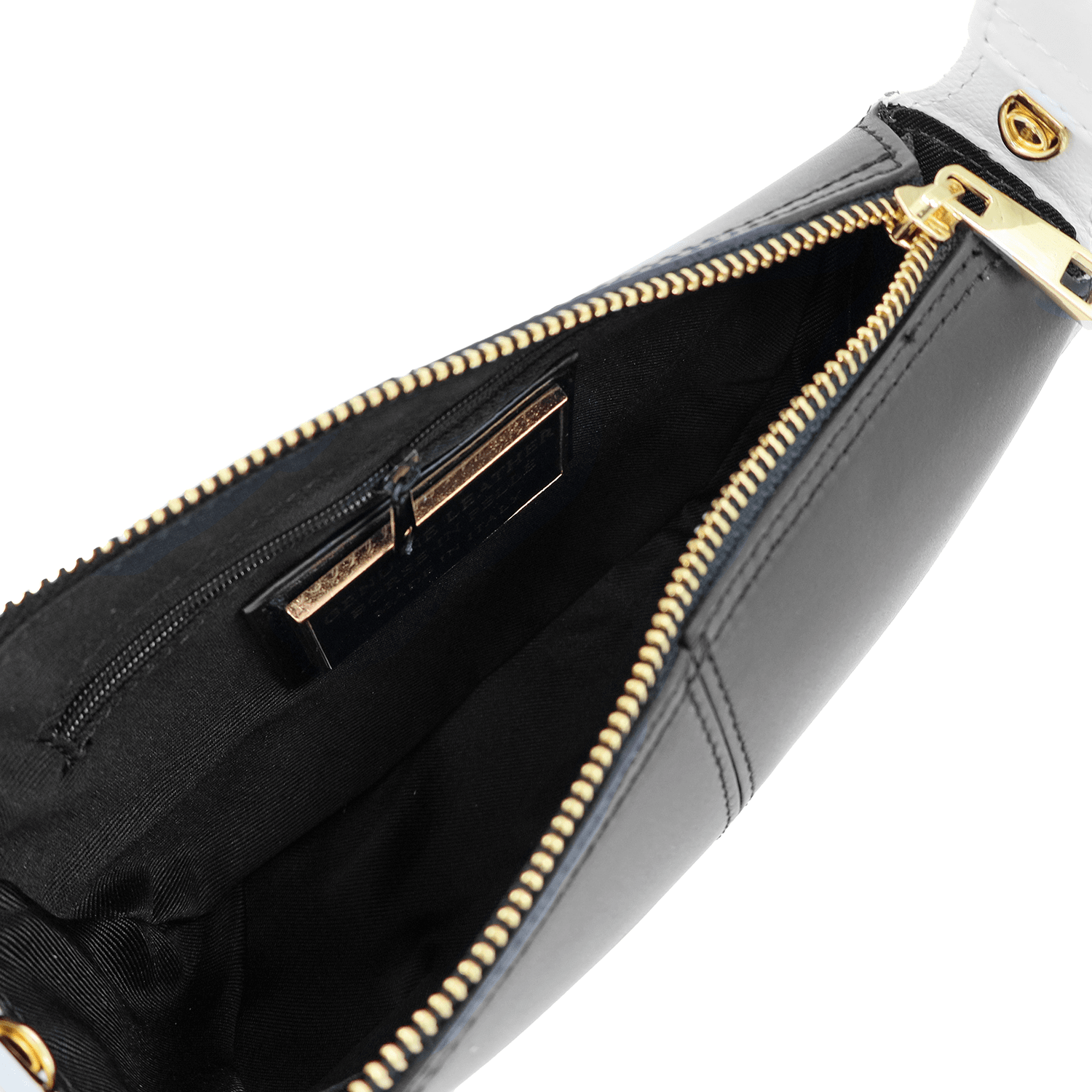 Válltáska 2 fogantyúval természetes bőrből Erica - fekete/fehér