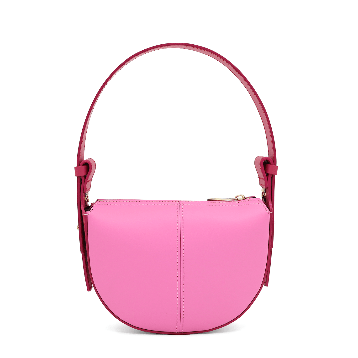 Válltáska 2 fogantyúval természetes bőrből Erica - rózsaszín/fukszia