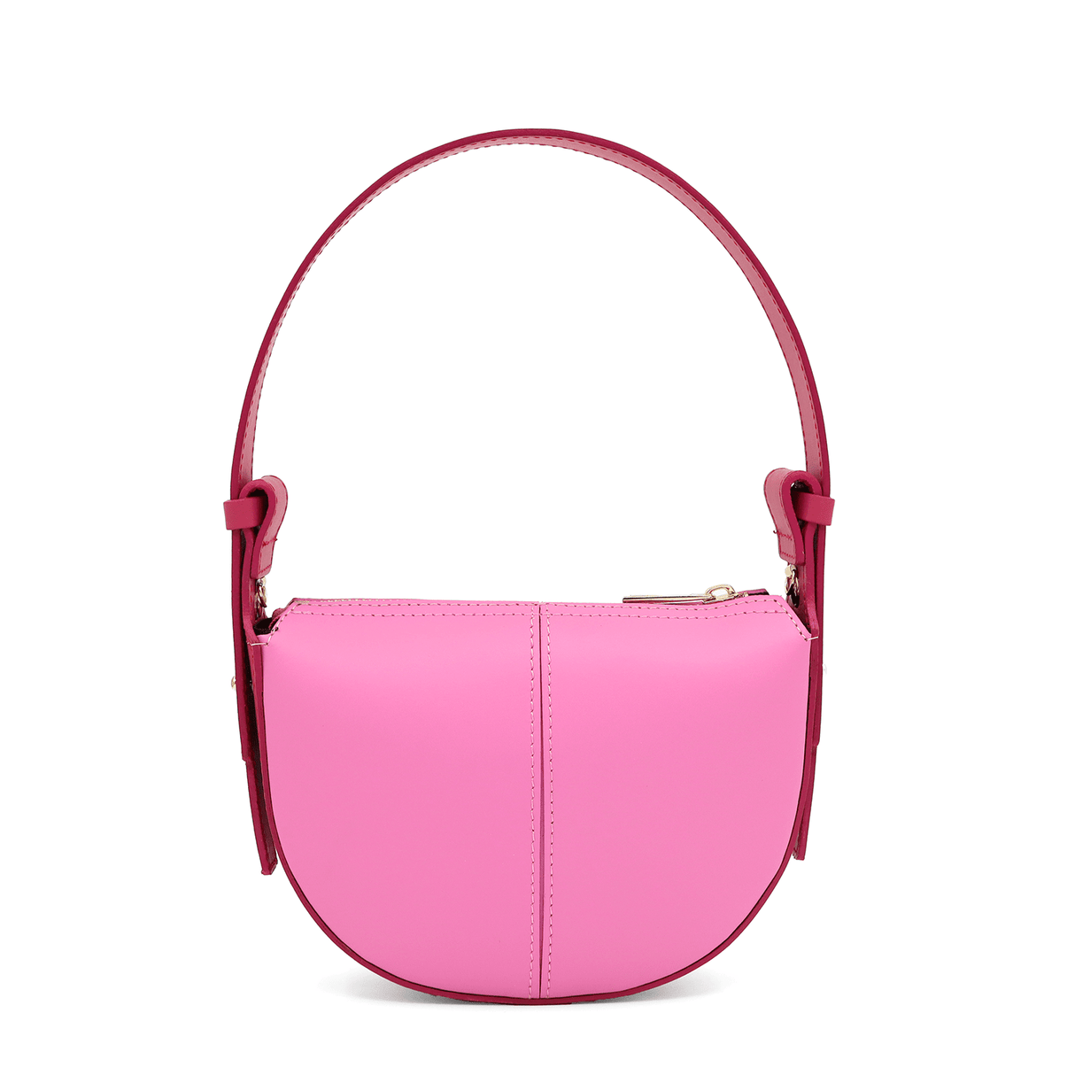Válltáska 2 fogantyúval természetes bőrből Erica - rózsaszín/fukszia
