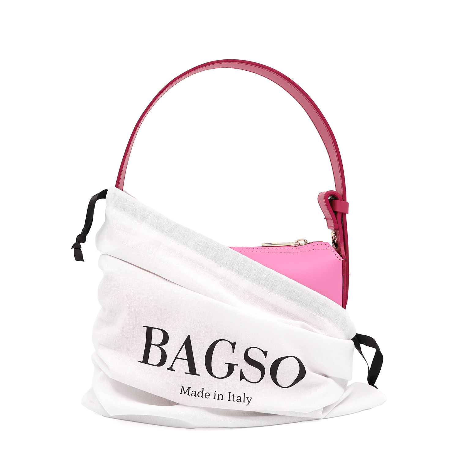 Válltáska 2 fogantyúval természetes bőrből Erica - rózsaszín/fukszia