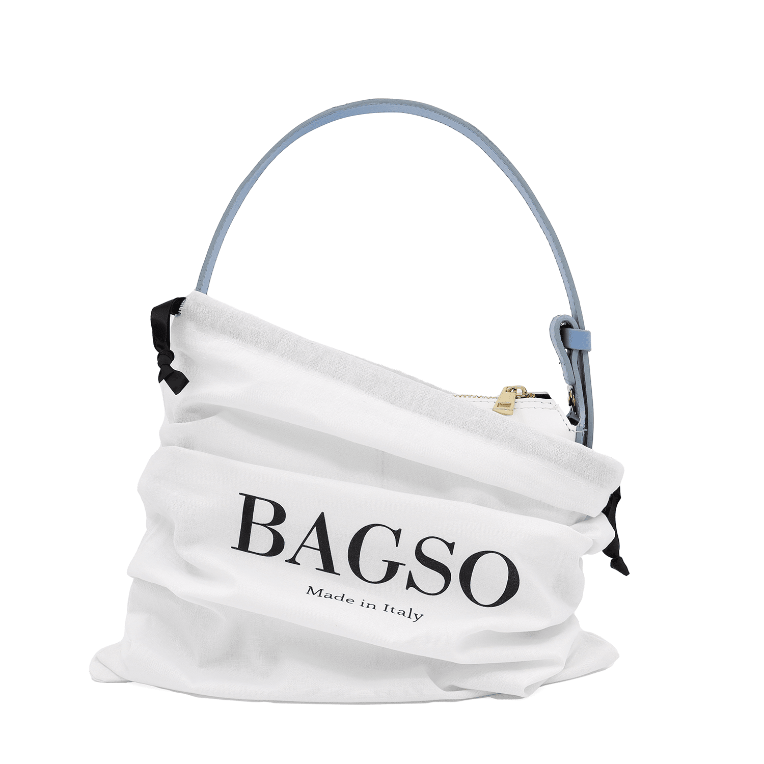 Válltáska 2 fogantyúval természetes bőrből Erica - fehér/világoskék