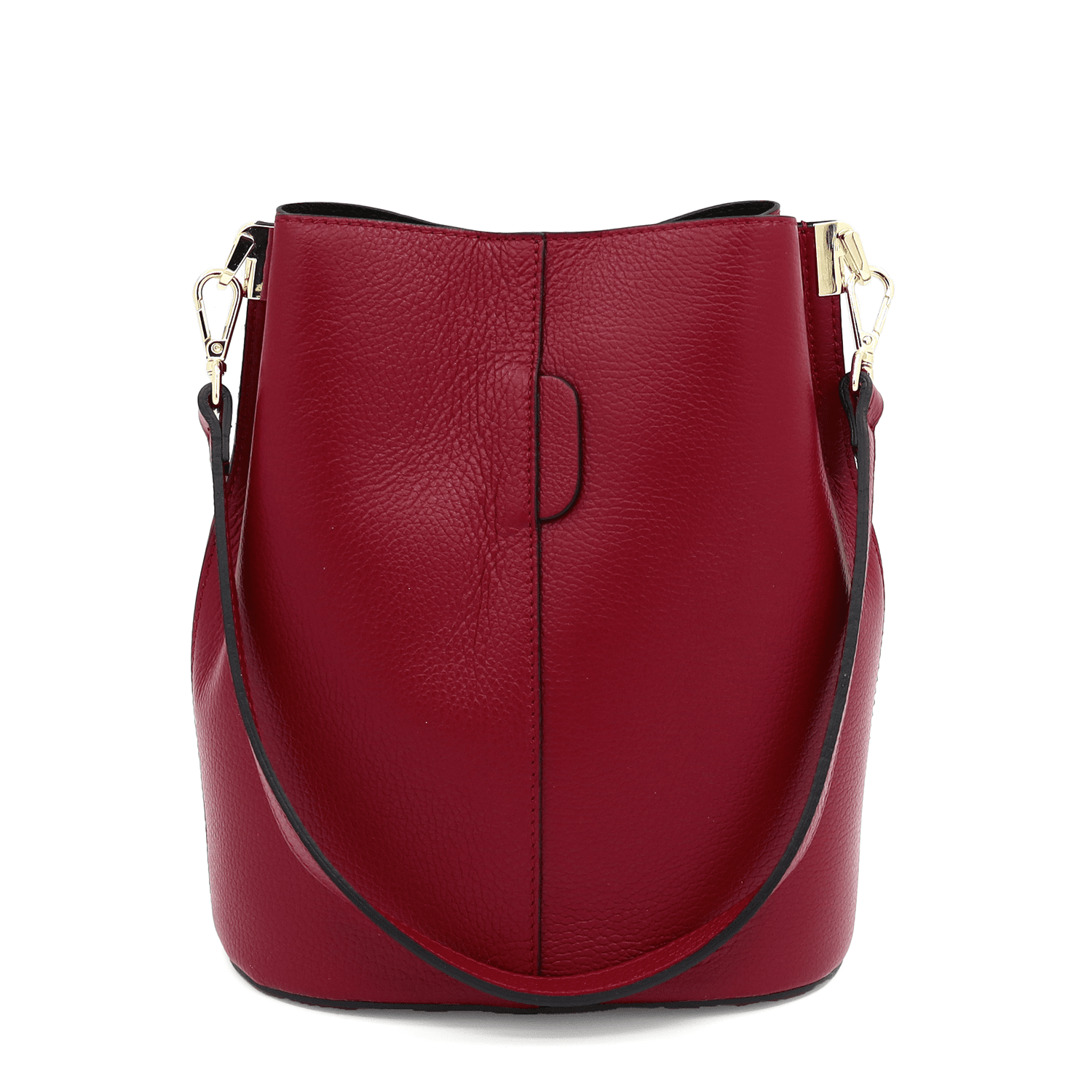 Női táska természetes bőrből, 2 fogantyúval Alba - sötétvörös