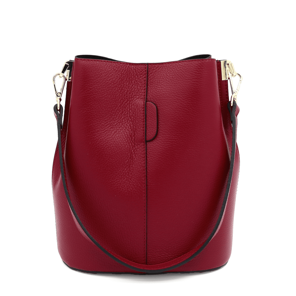 Női táska természetes bőrből, 2 fogantyúval Alba - sötétvörös