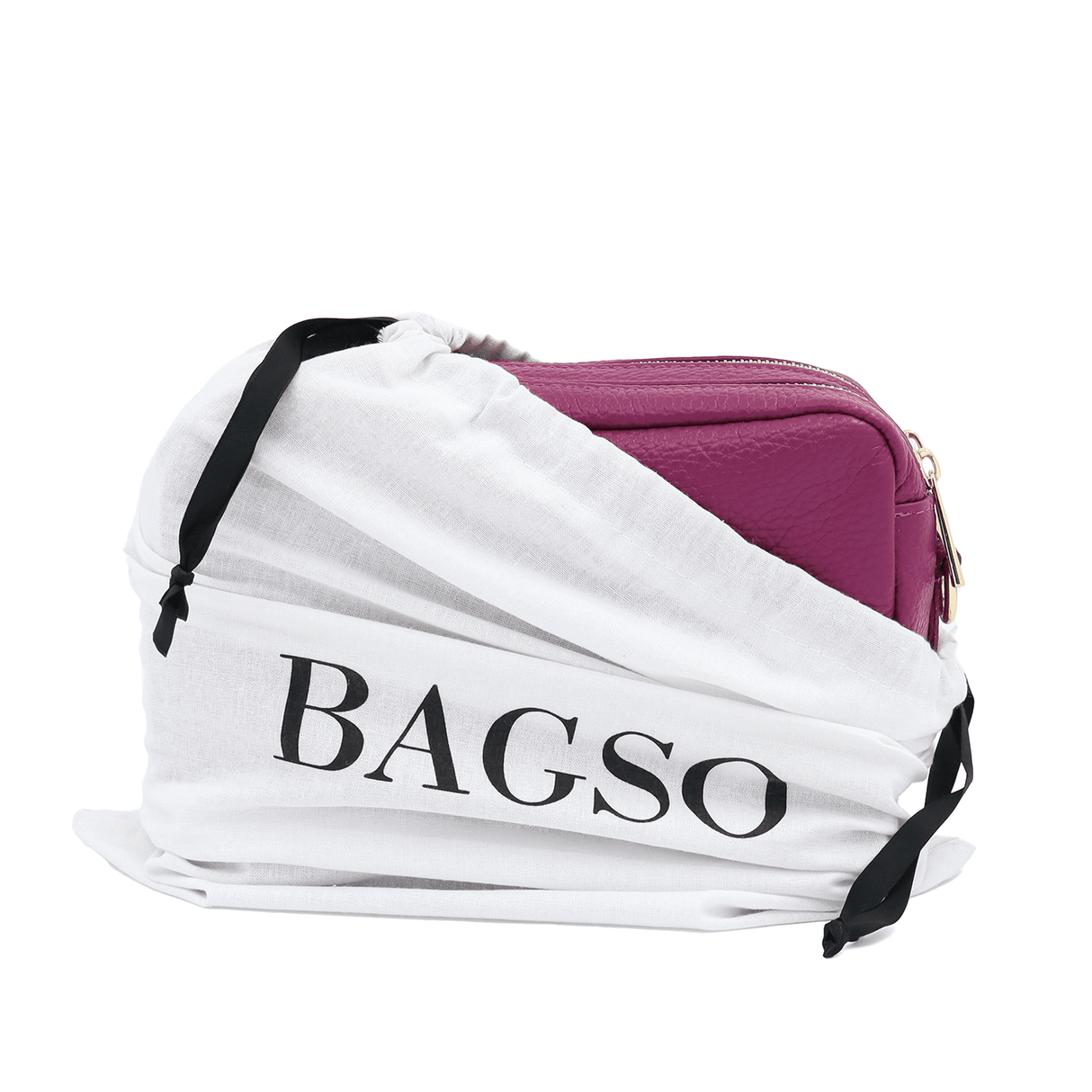 Természetes bőr válltáska 2 fogantyúval - sötét fukszia