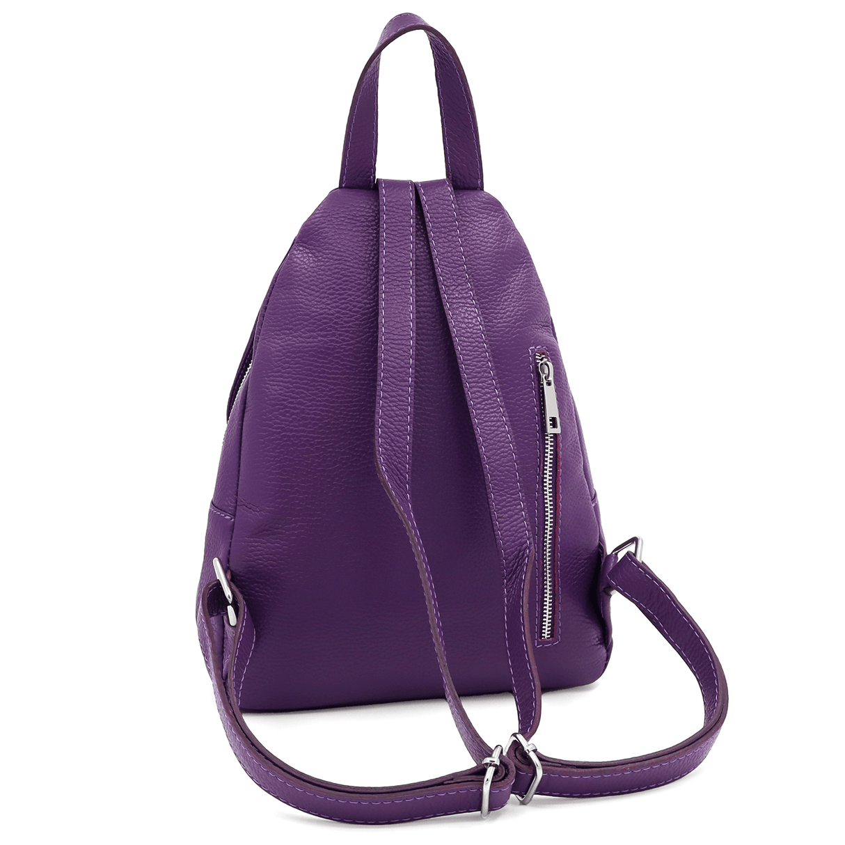 Női hátizsák természetes bőrből - lila