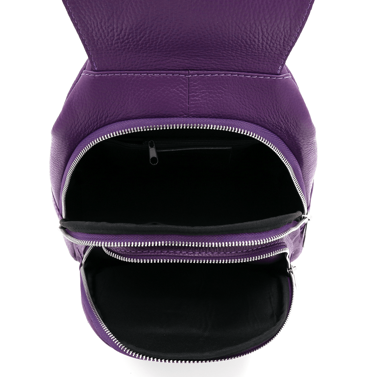 Női hátizsák természetes bőrből - lila