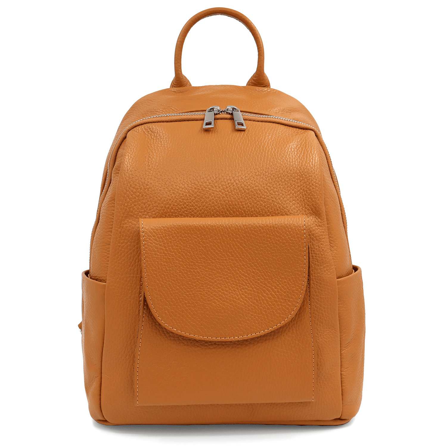 Női hátizsák természetes bőrből - cserépbarna