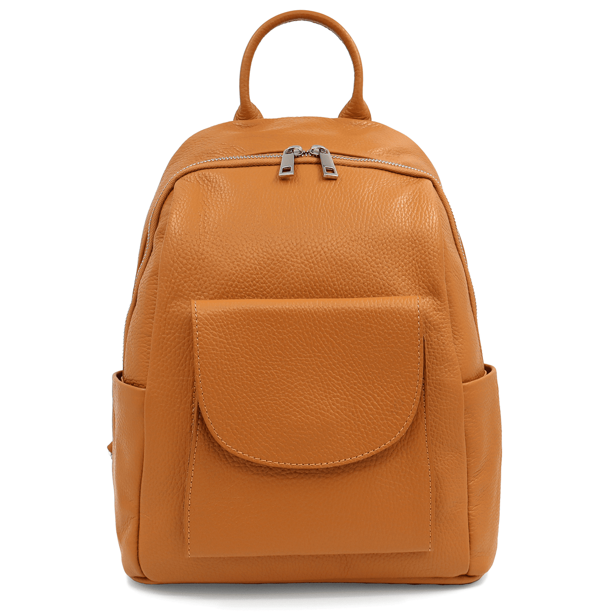 Női hátizsák természetes bőrből - cserépbarna