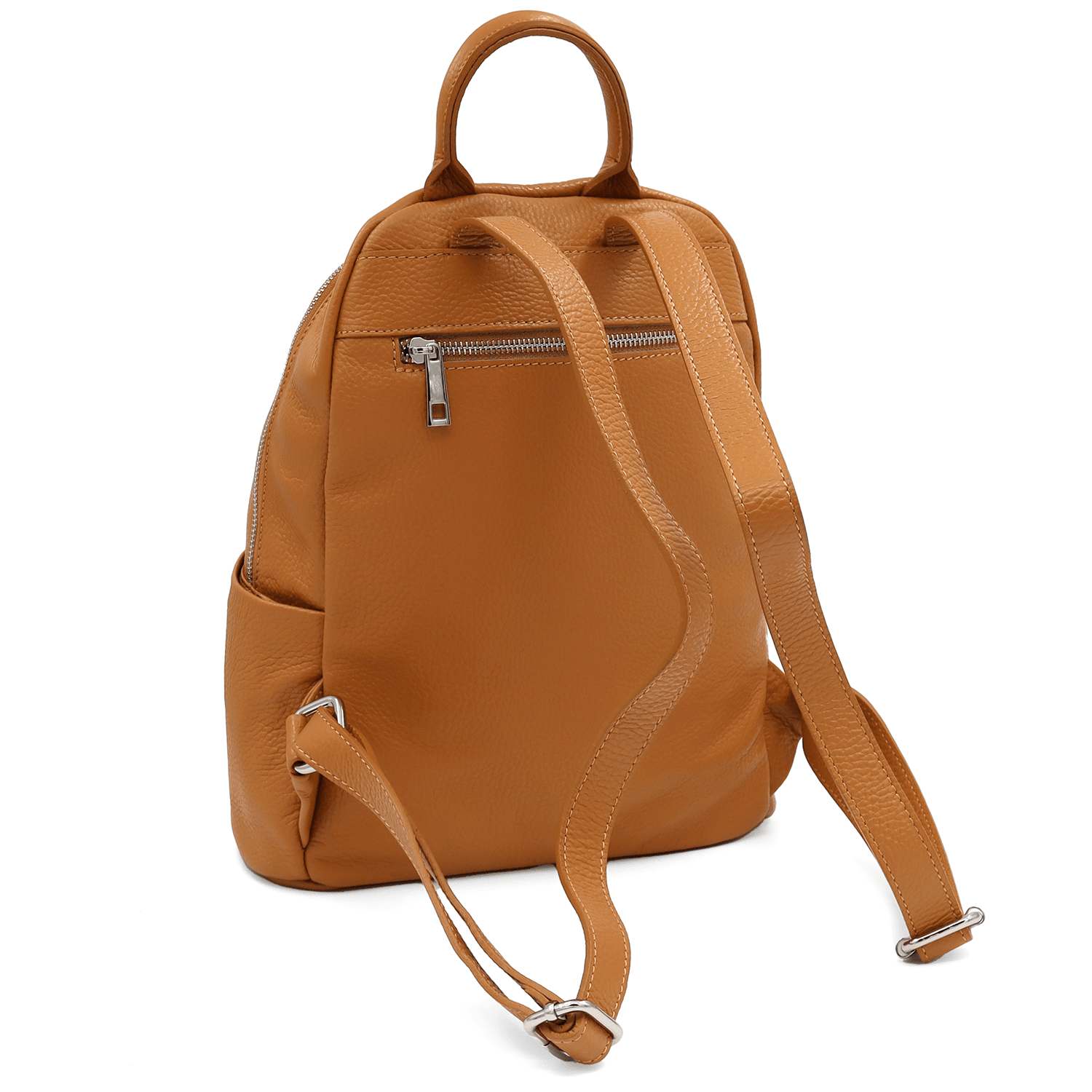 Női hátizsák természetes bőrből - cserépbarna