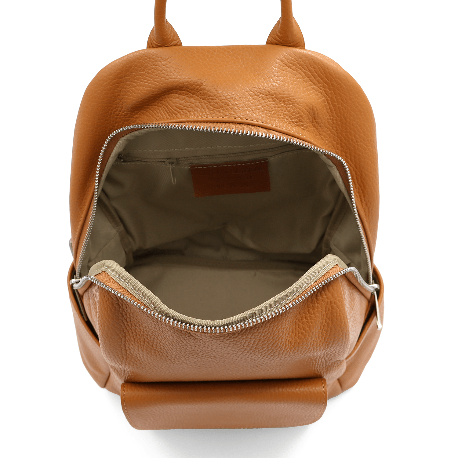 Női hátizsák természetes bőrből - cserépbarna