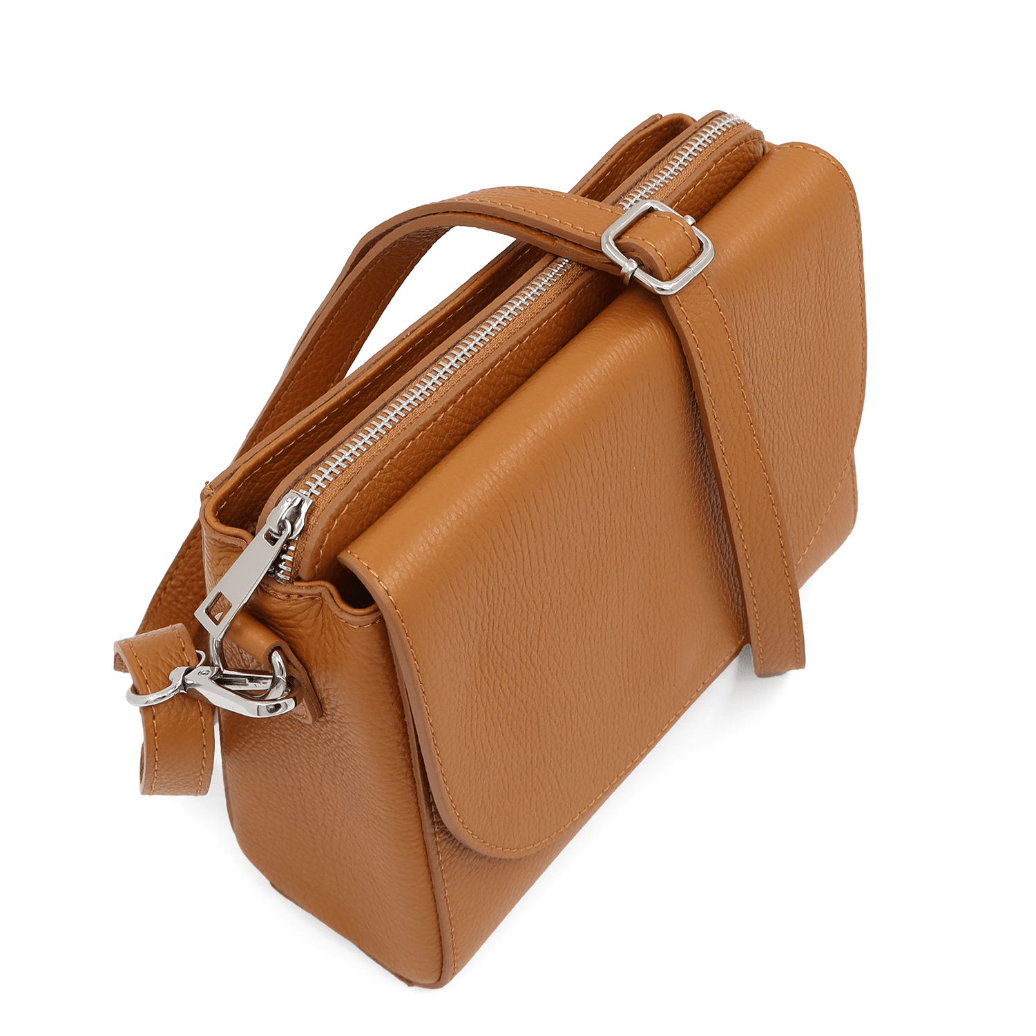 Válltáska természetes bőrből Milana - cseréptetőbarna