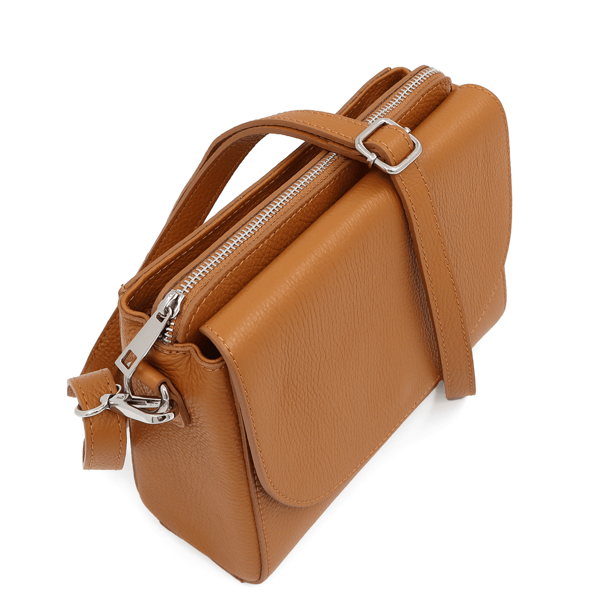 Válltáska természetes bőrből Milana - cseréptetőbarna