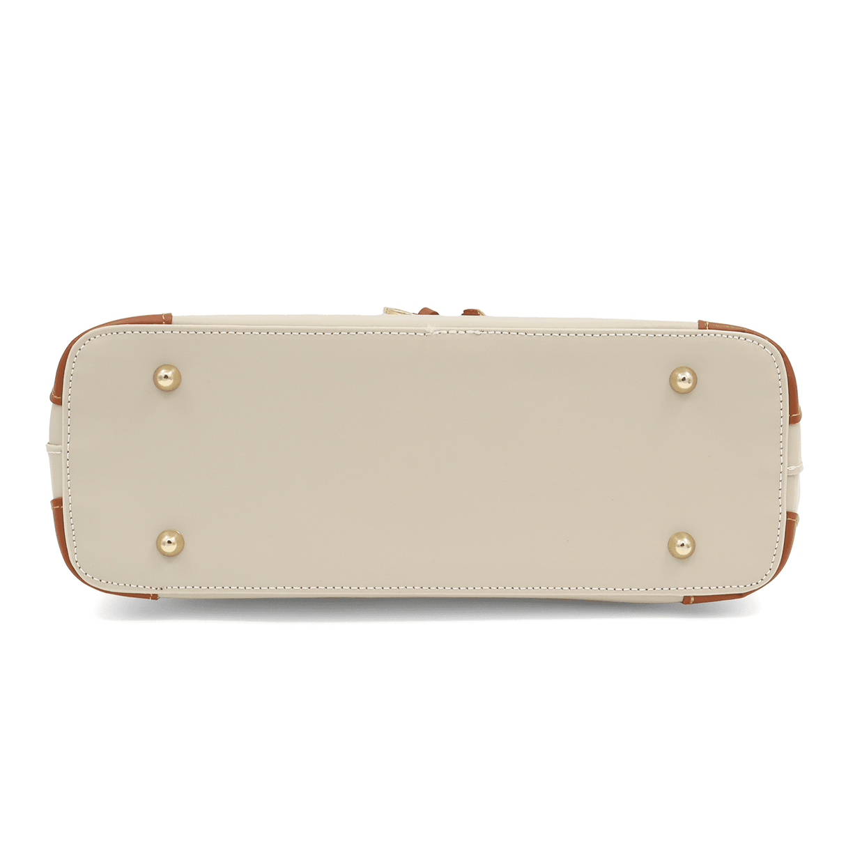 Női táska természetes bőrből Alika - bézs/barna