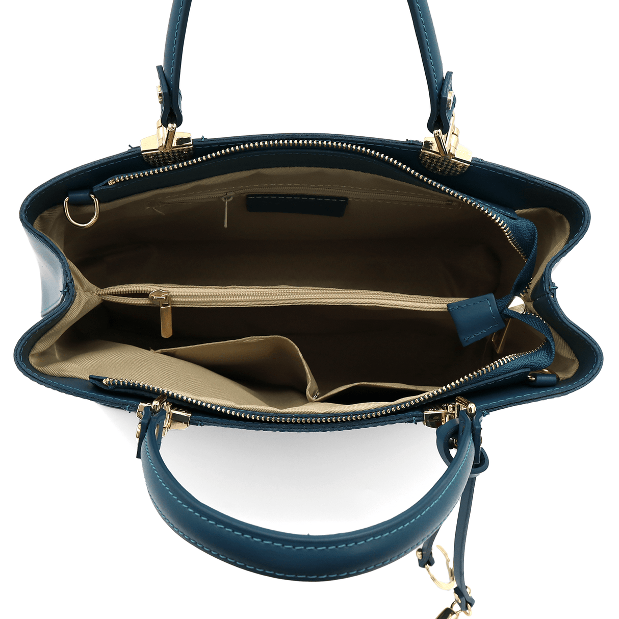 Női táska természetes bőrből Alika - kék