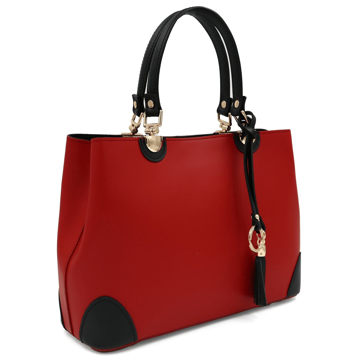 Női táska természetes bőrből - Alika - piros