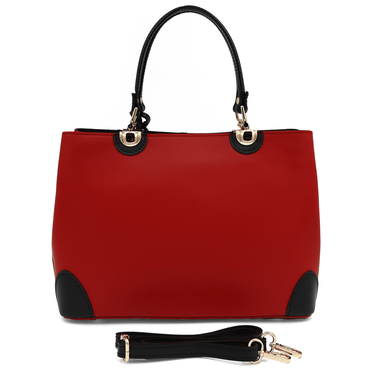 Női táska természetes bőrből - Alika - piros