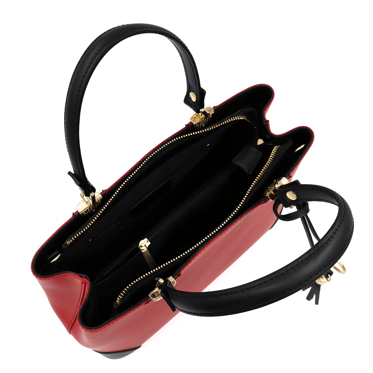 Női táska természetes bőrből - Alika - piros