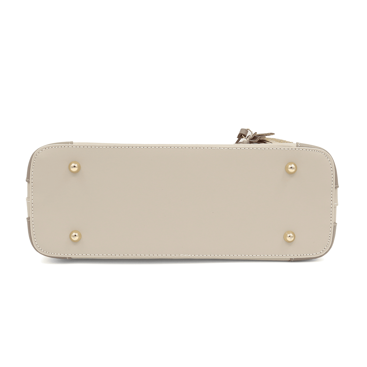 Női táska természetes bőrből Alika - bézs/szürke