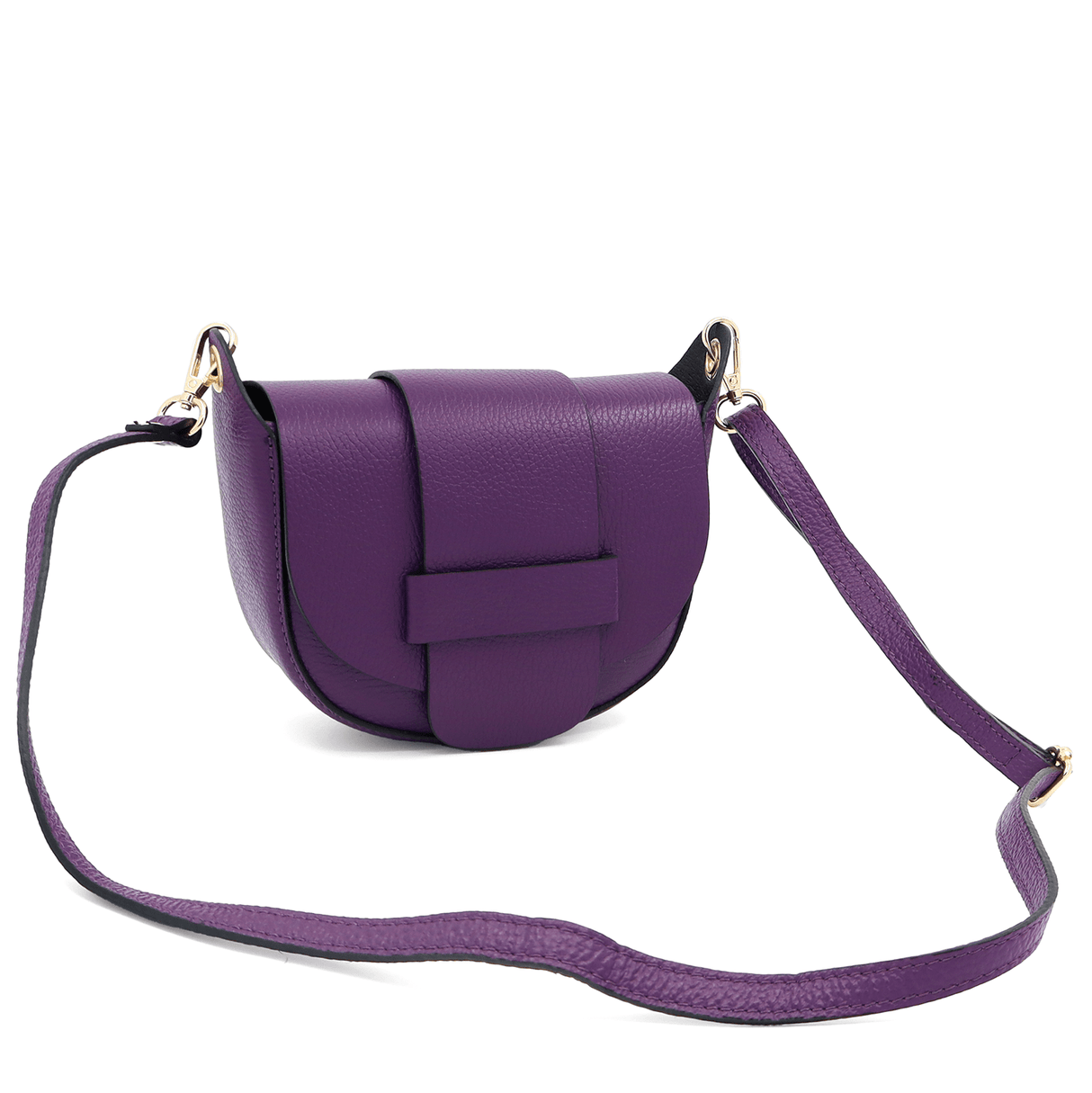 Leandra természetes bőr válltáska - sötét lila