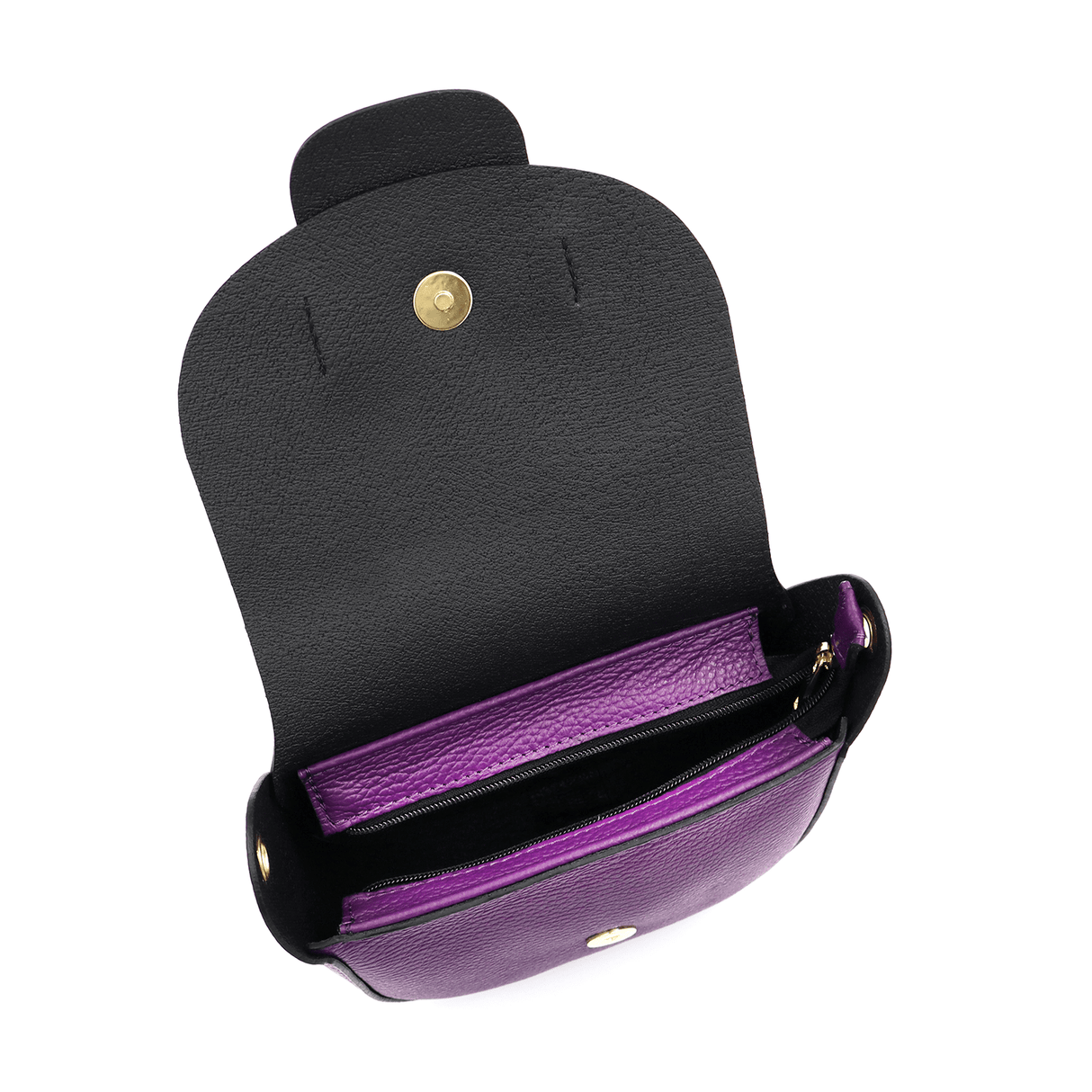 Leandra természetes bőr válltáska - sötét lila