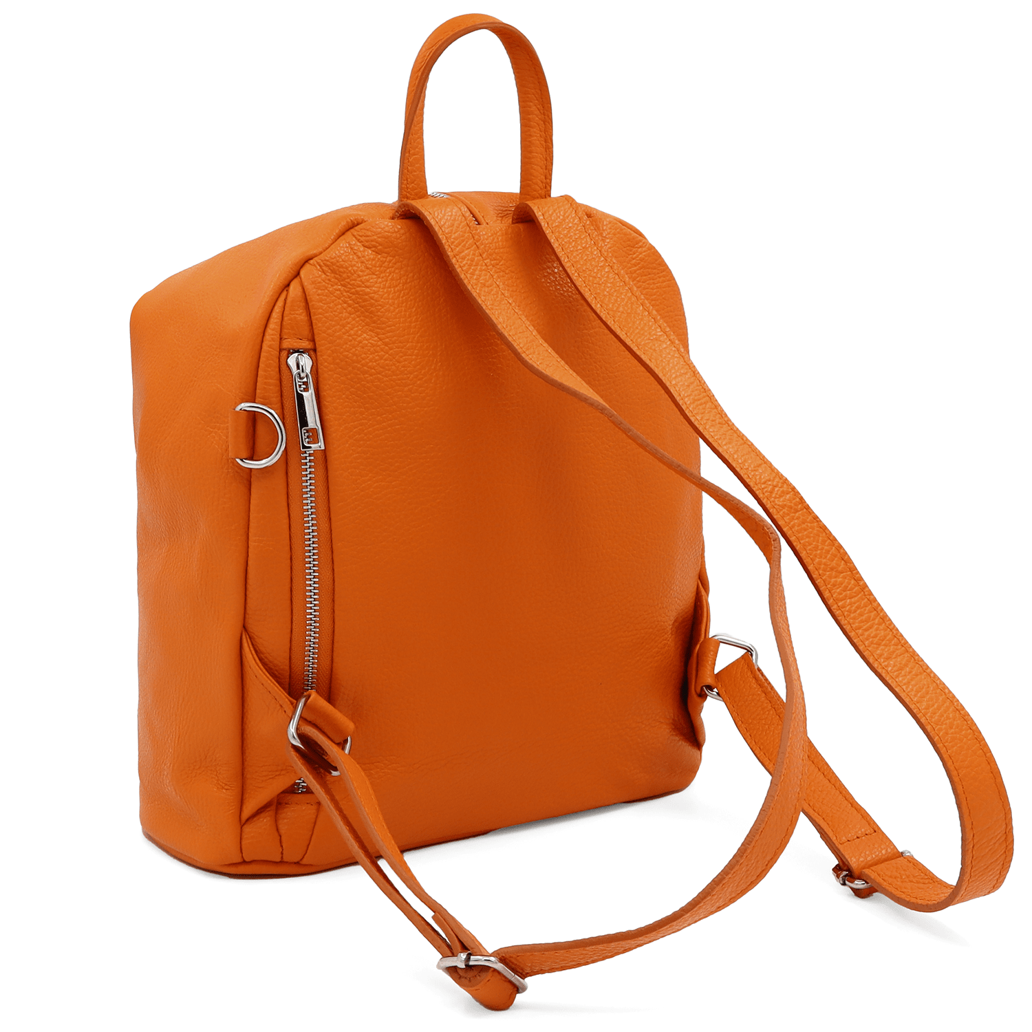Női hátizsák természetes bőrből Evianna - narancssárga