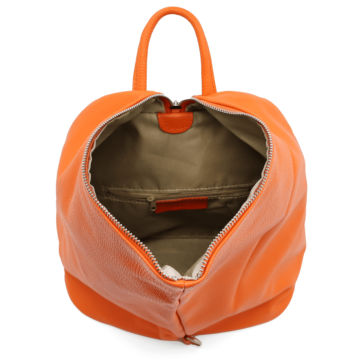 Női hátizsák természetes bőrből Evianna - narancssárga