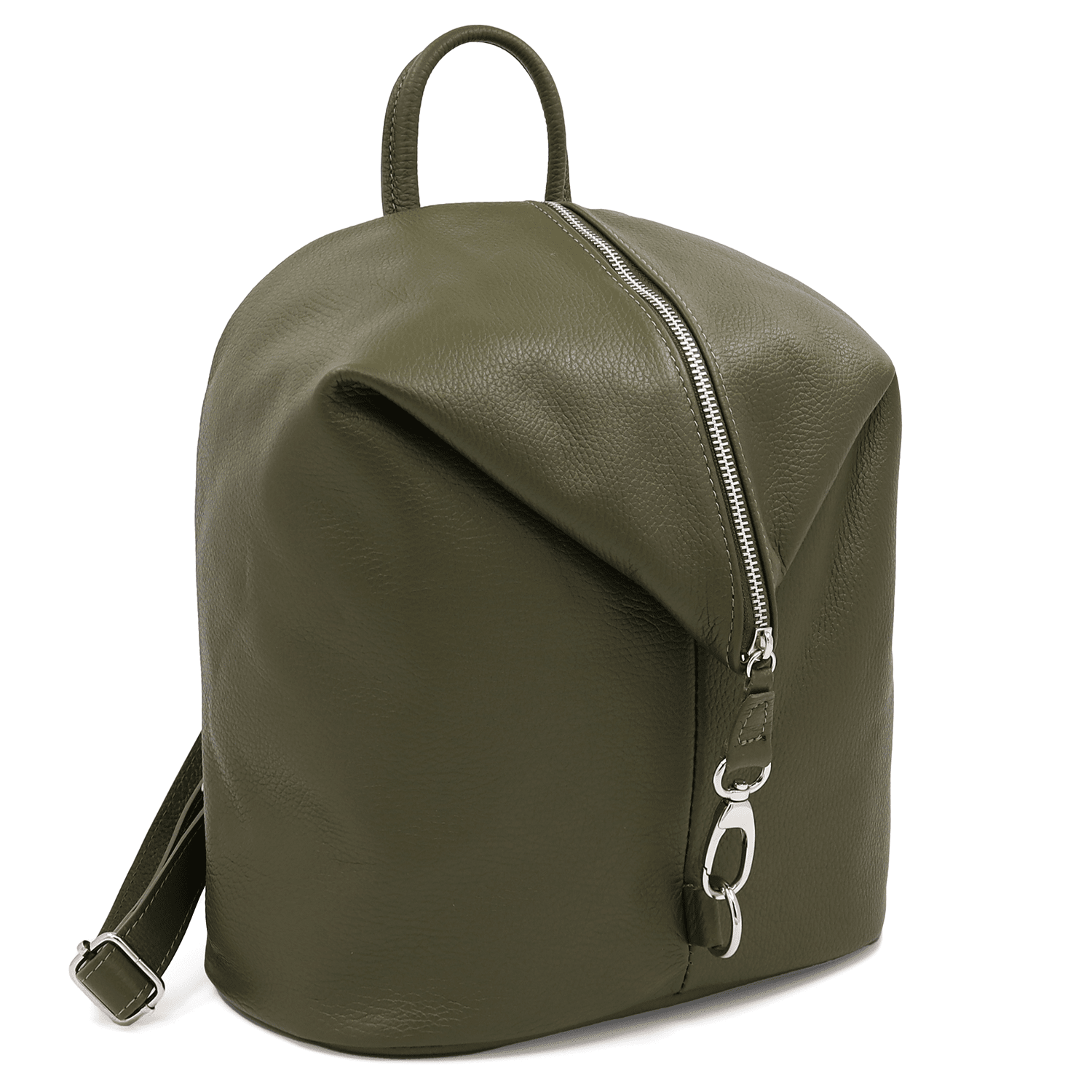 Női hátizsák természetes bőrből Evianna - sötétzöld