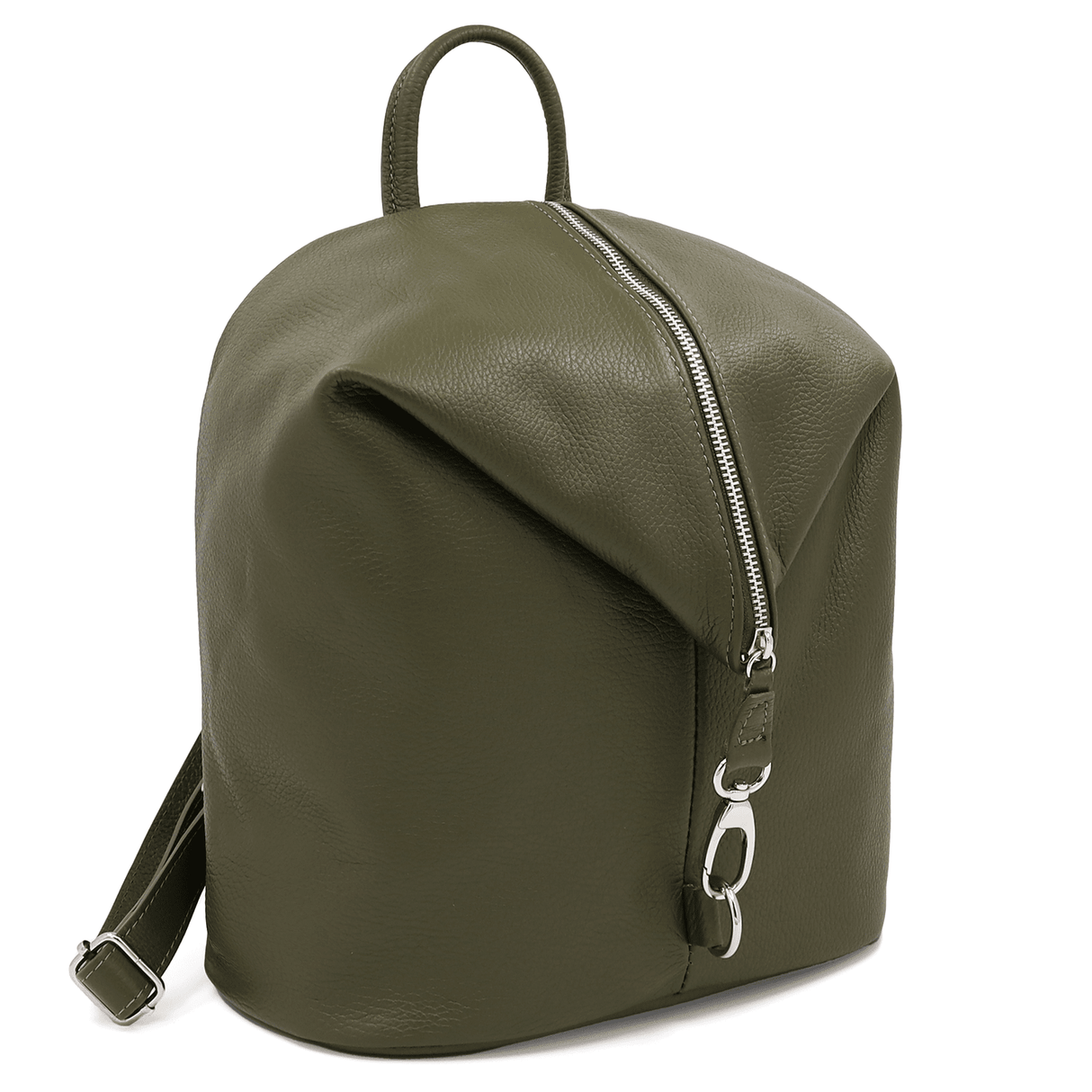 Női hátizsák természetes bőrből Evianna - sötétzöld