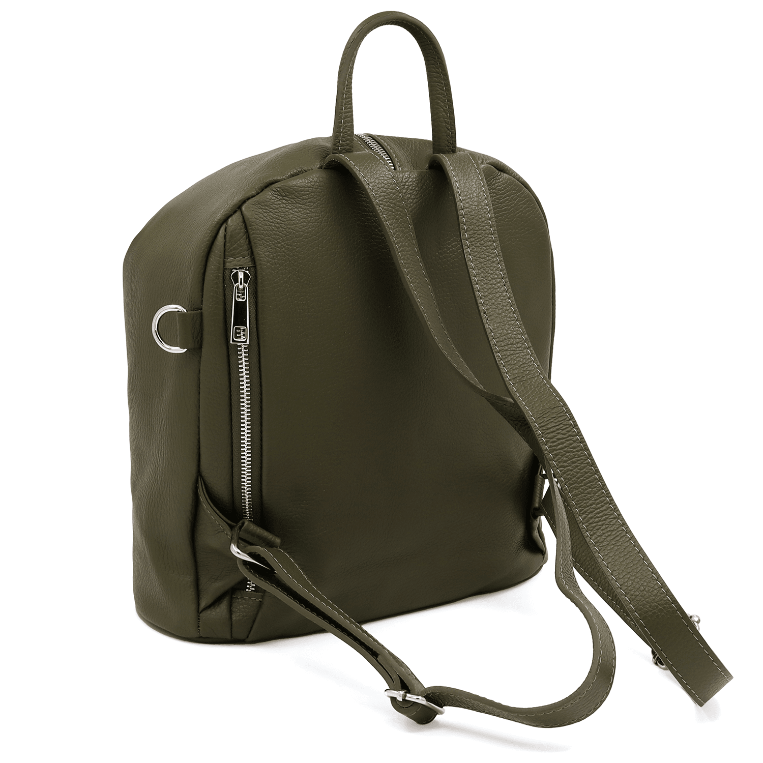 Női hátizsák természetes bőrből Evianna - sötétzöld