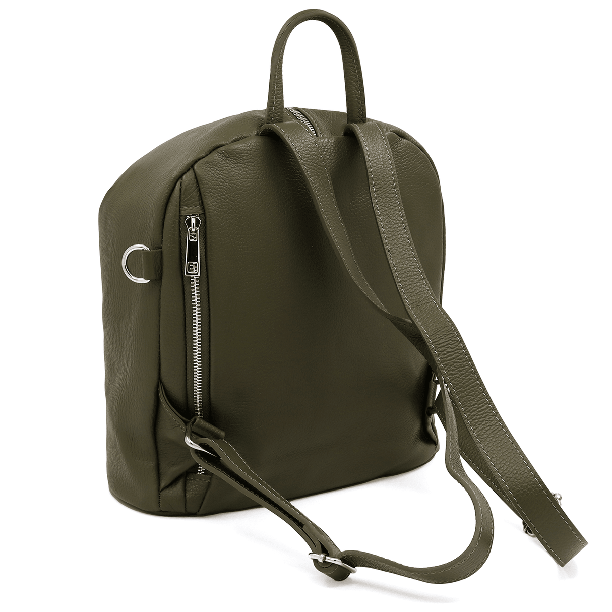 Női hátizsák természetes bőrből Evianna - sötétzöld