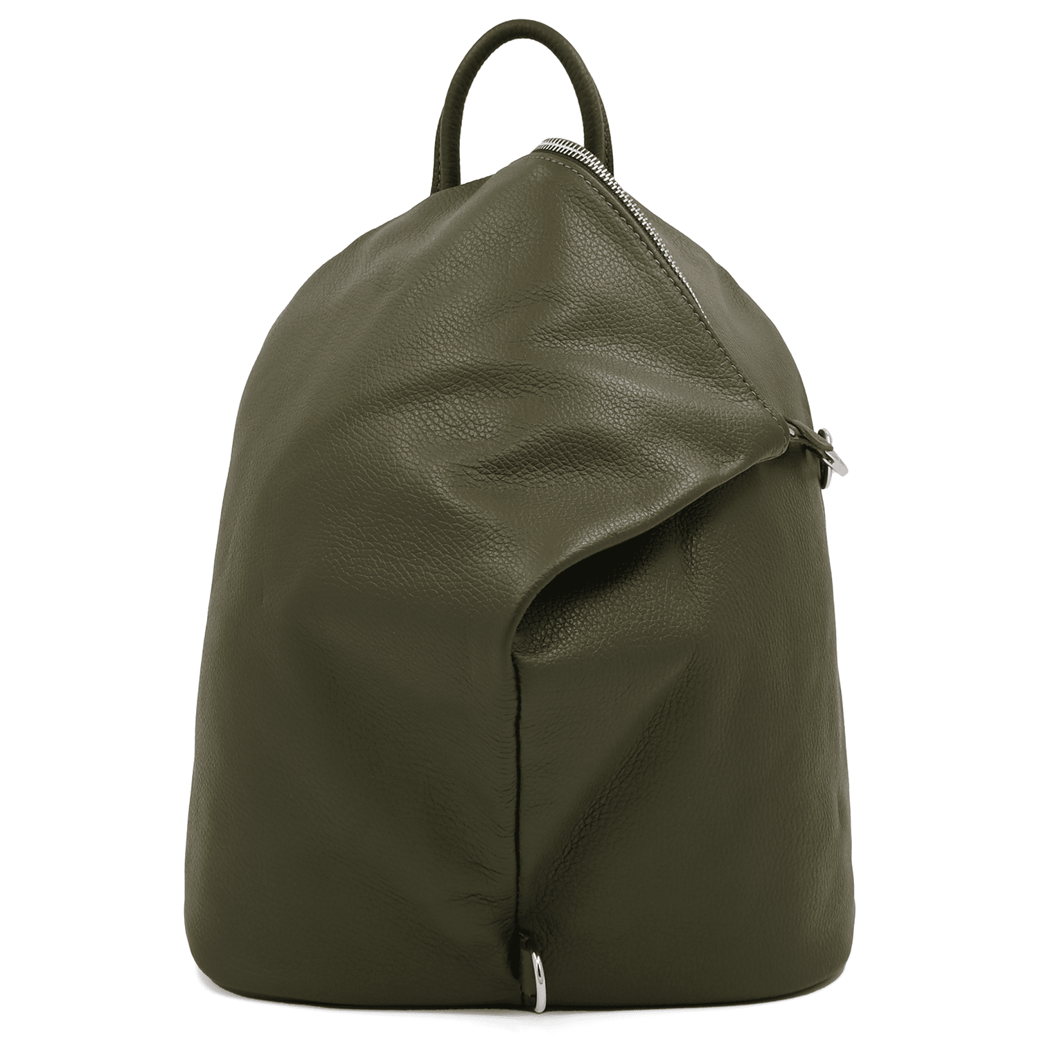 Női hátizsák természetes bőrből Evianna - sötétzöld